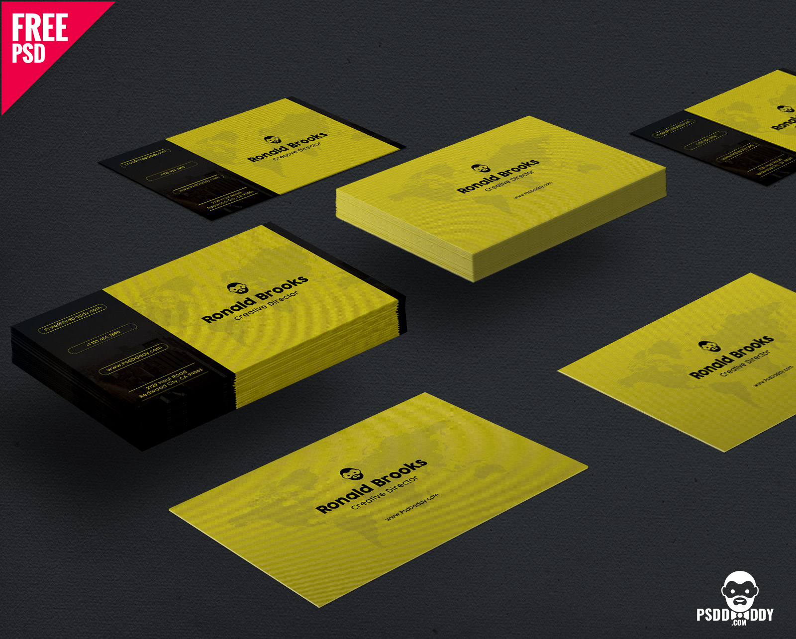 Visiting Card Template Free PSD Download For Your Business