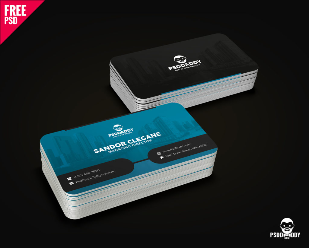 Corporate Business Card Template Free PSD
