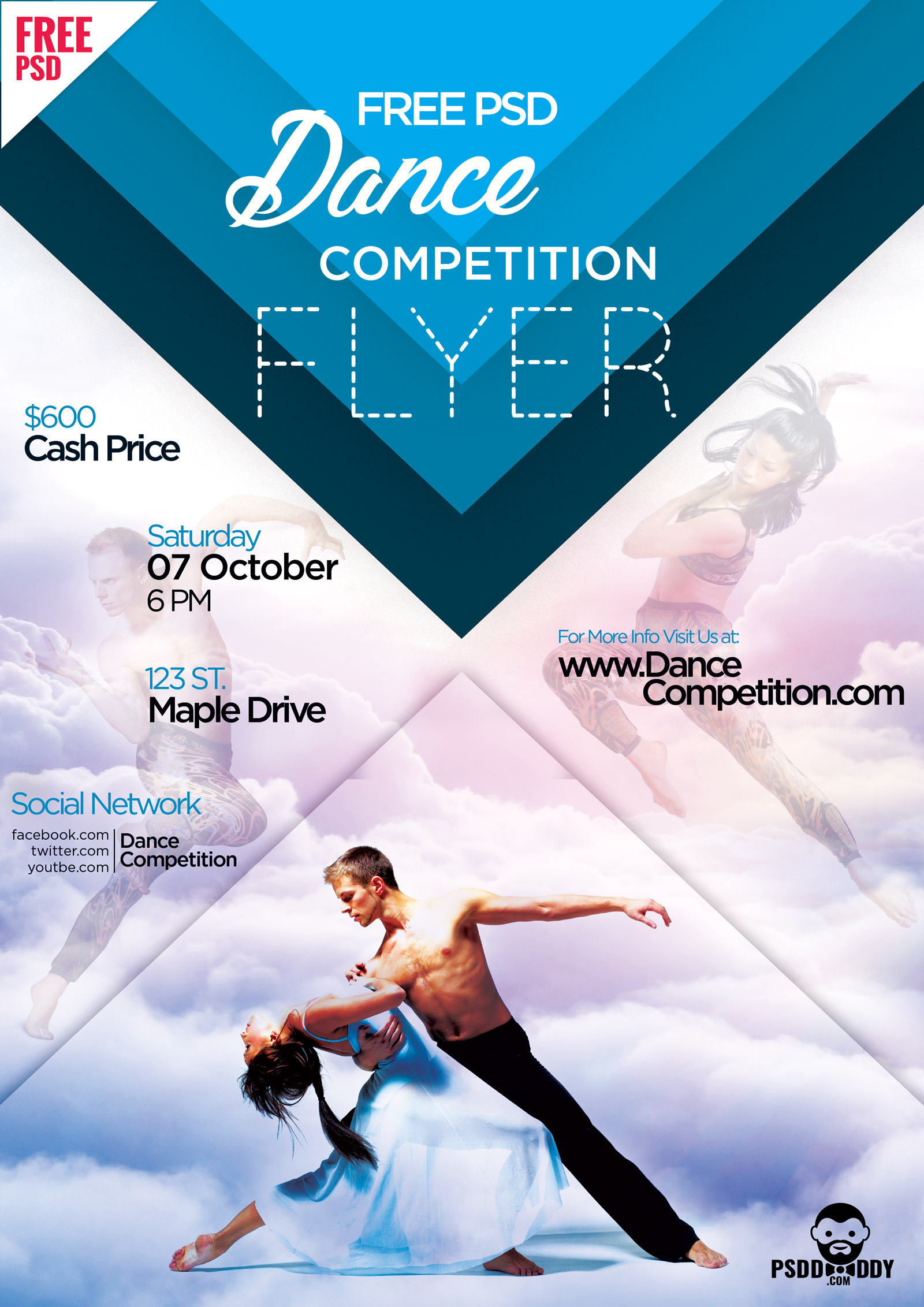 [Download] Dance Competition Flyer PSD