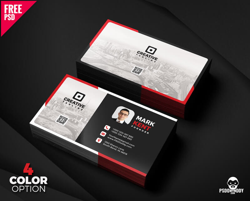Creative and Clean Business Card Free PSD Bundle