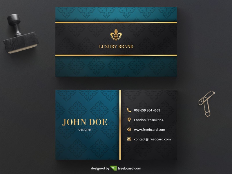 Free Classy luxury golden business card template download