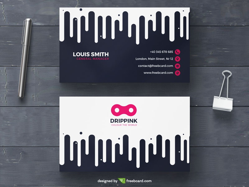 Free Ink dripping business card template download