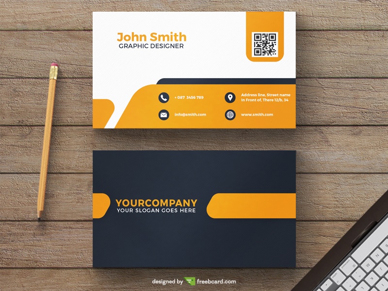 Free Yellow minimal business card template download