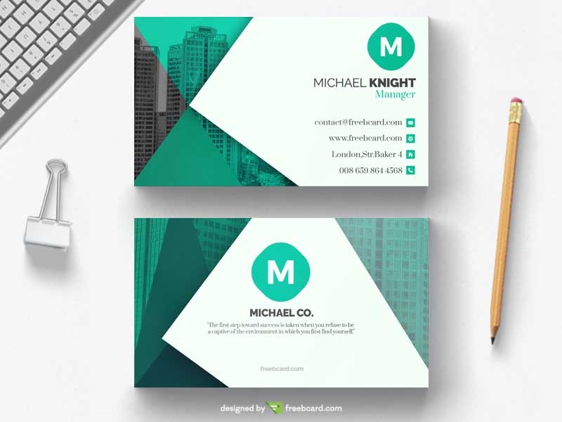Free Green office business card template download