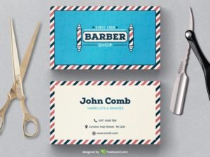 Free Vintage barber shop business card template download
