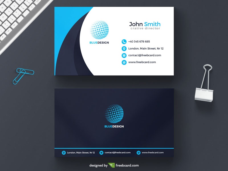 Free Light blue agency business card template download