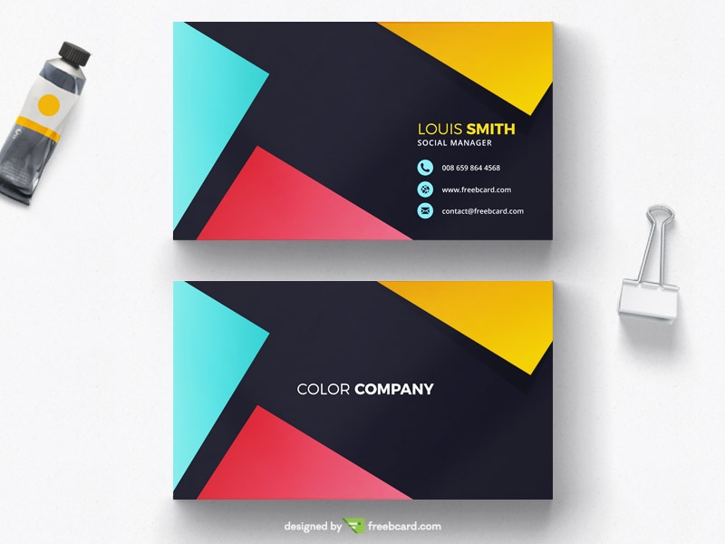 Free Colorful minimal business card design download