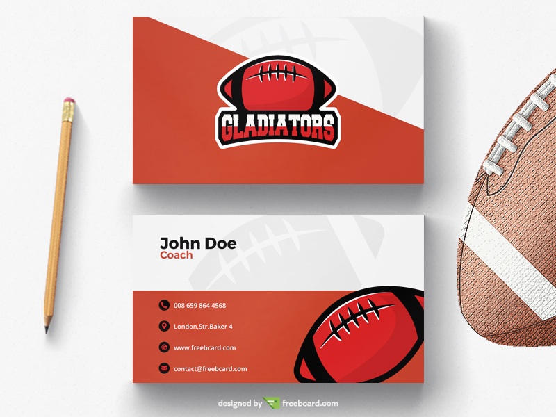 Free American football business card download
