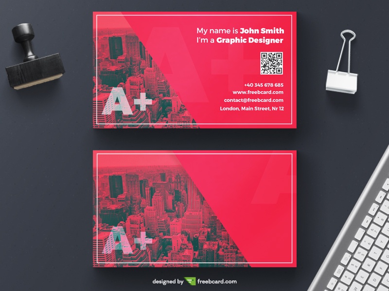 Free Red creative business card for agencies download