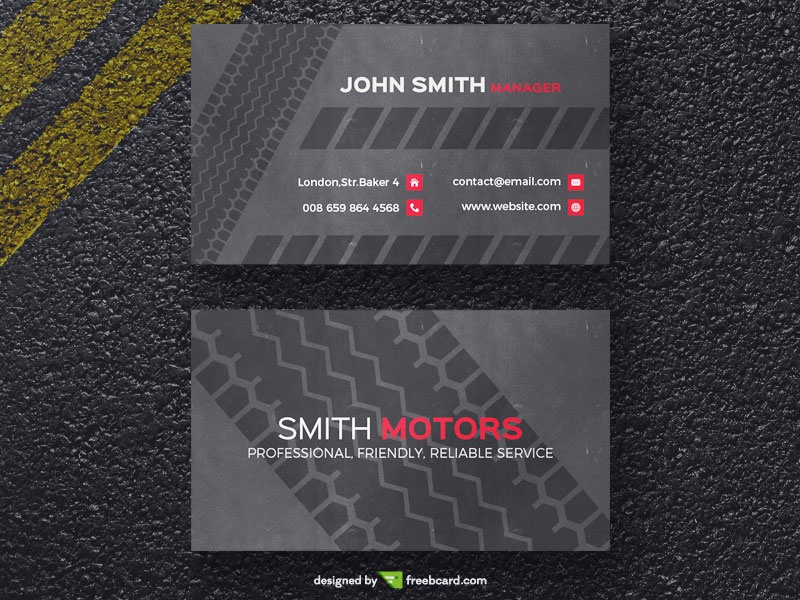 Free Tire print business card template download