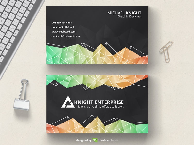 Free Dark polygonal business card download