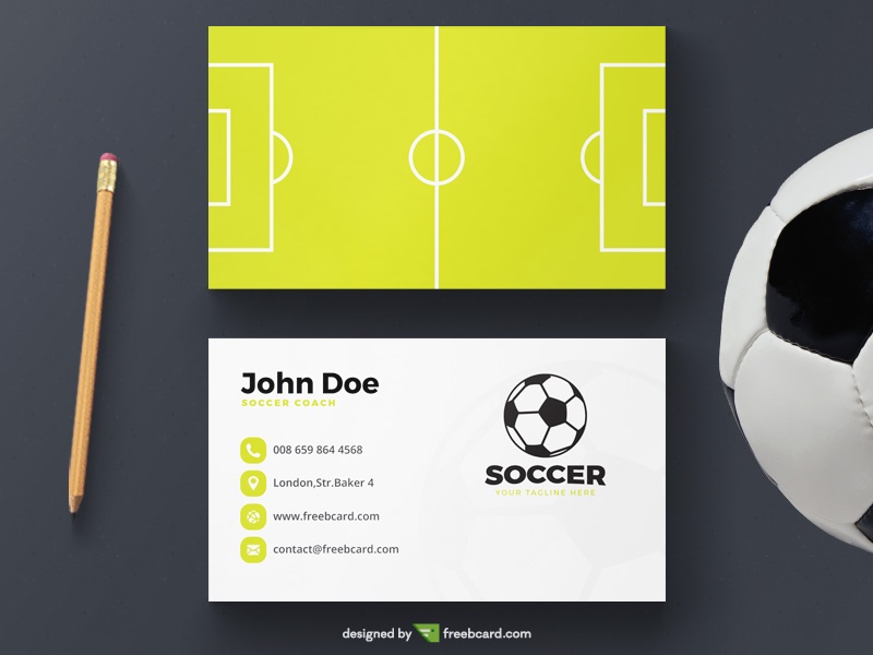 Free Soccer business card template download