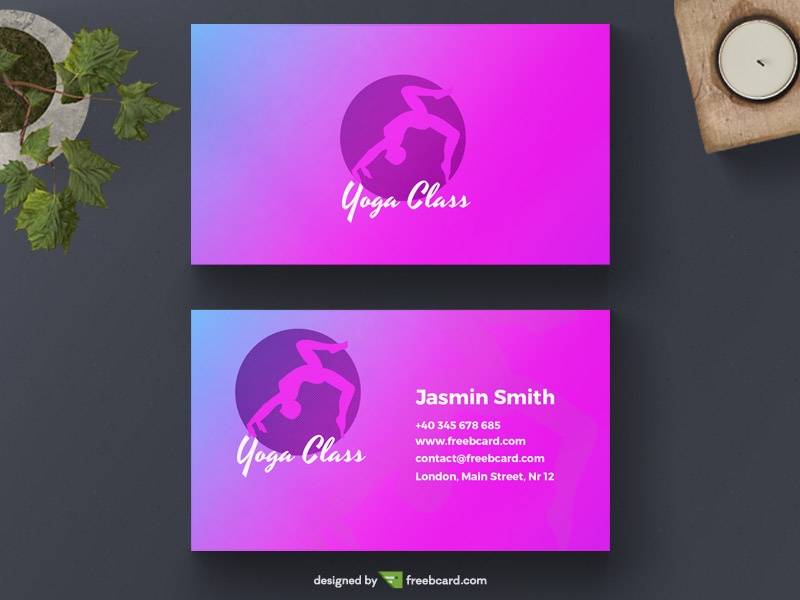 Free Yoga business card template download