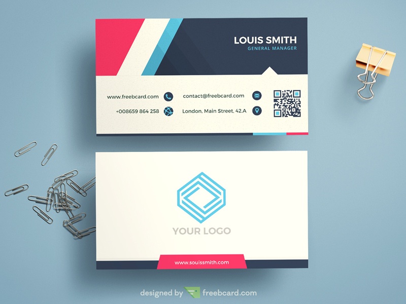Free Minimal Corporate Blue Business Card Template download