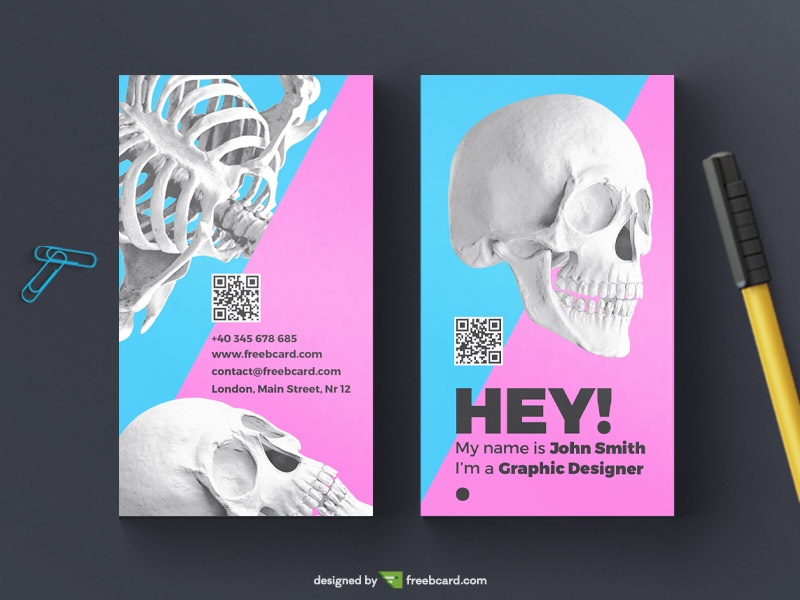Free Creative skull business card template download