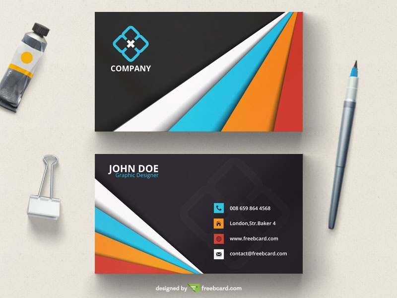 Free Modern colorful business card template download