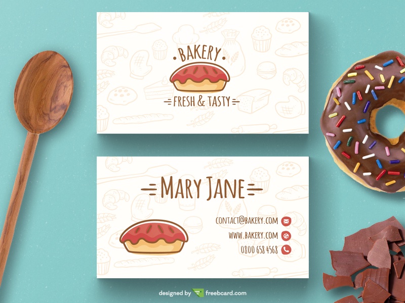 Free Bakery business card template download