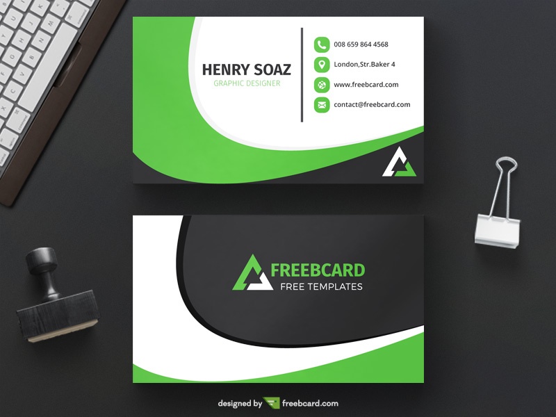 Free Green Geometric Business Card Template download