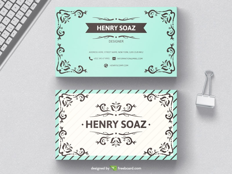 Free Vintage business card with ornaments download