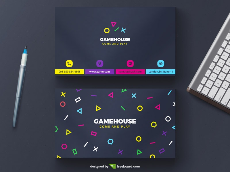 Free Creative game business card template download