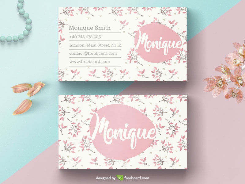 Free Floral Beauty Business Card Template download