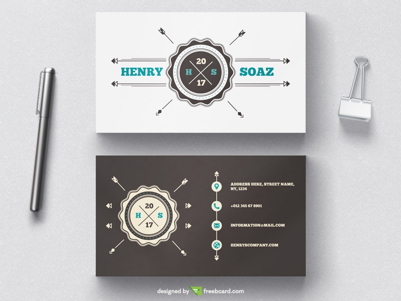 Free Vintage badge business card template download