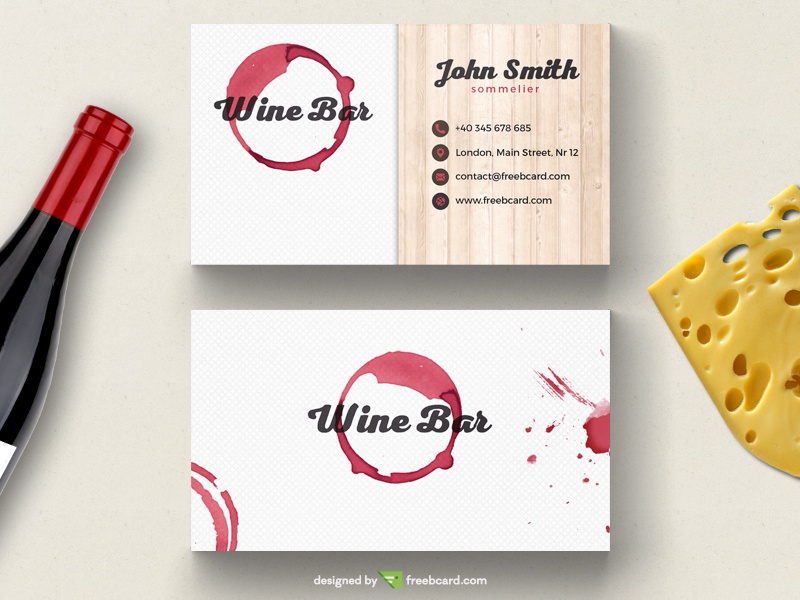 Free Wine bar business card template download