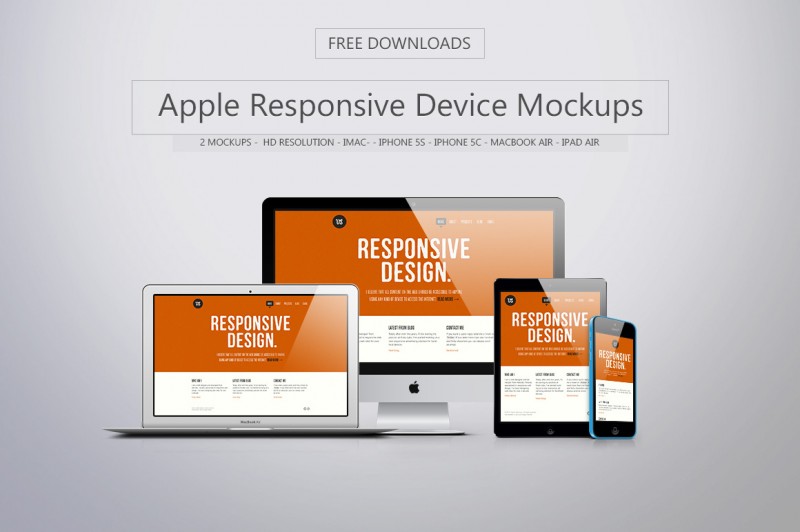 Download Here is Free Apple Responsive Device Mockups Download | PsdDaddy.com