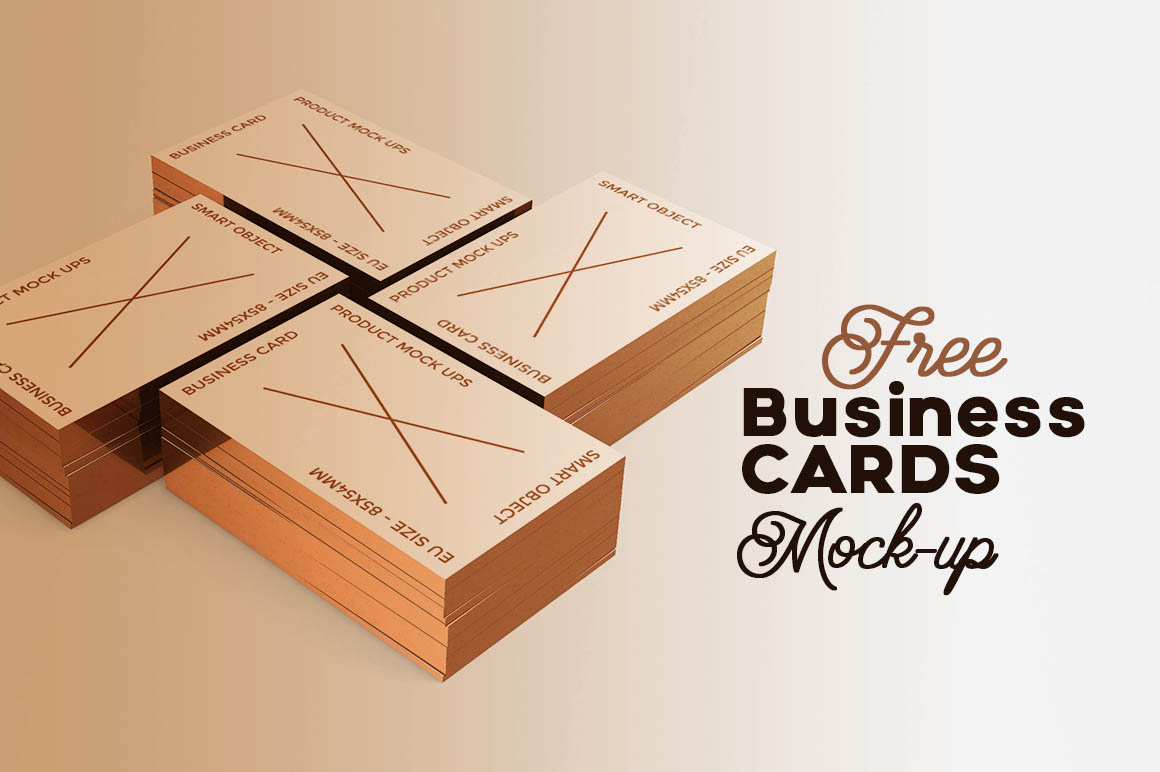Business Cards Mockup - 4 Cards