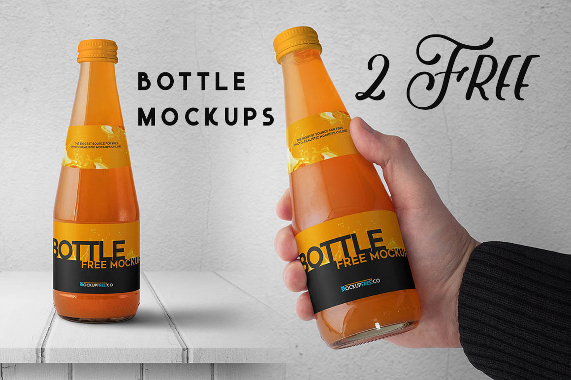 2 Free Bottle PSD Mock-ups