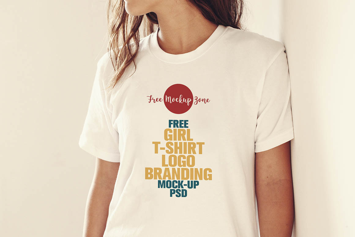Free Girl T-shirt Mockup