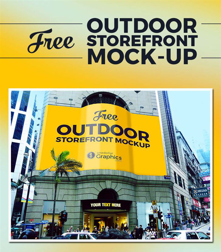 Outdoor Storefront Advertising MockUp