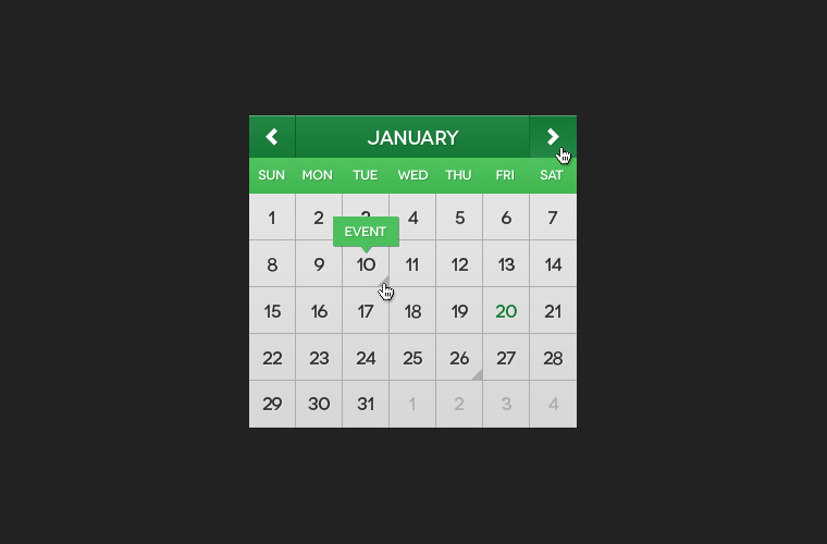 Flat Mini Calendar