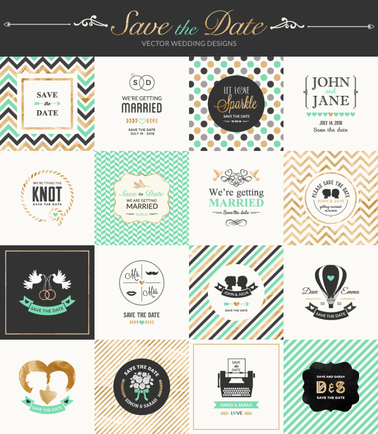 Save the Date Vector Pack