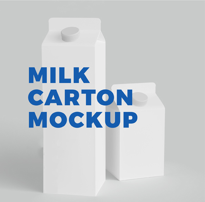 Free Milk Carton Mockups