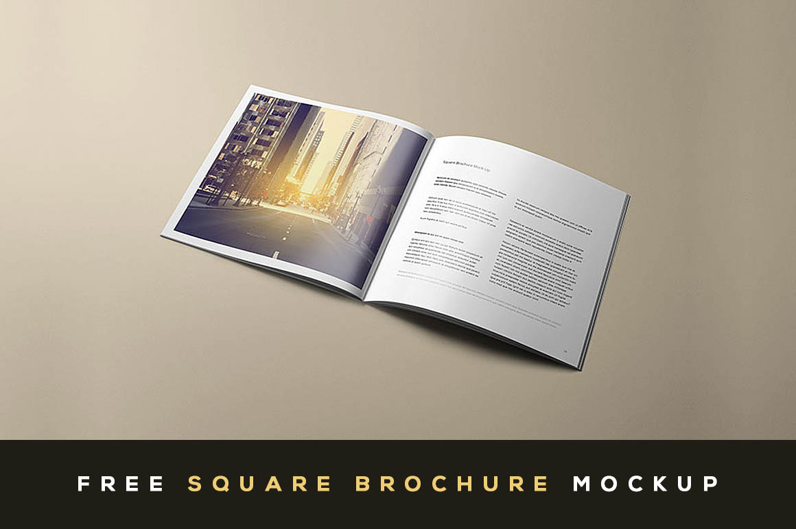 Free Square Brochure Mock-up