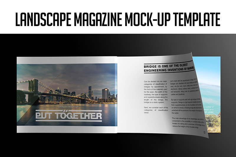 Landscape Magazine Mock-up Template