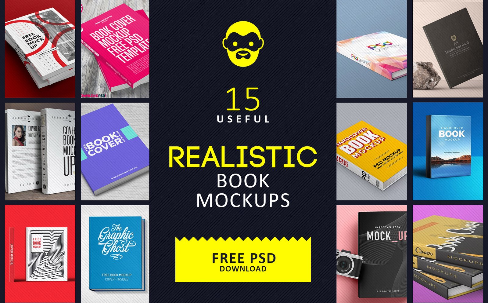 Download 15 Useful Realistic Book Mockups Free PSD | PsdDaddy.com