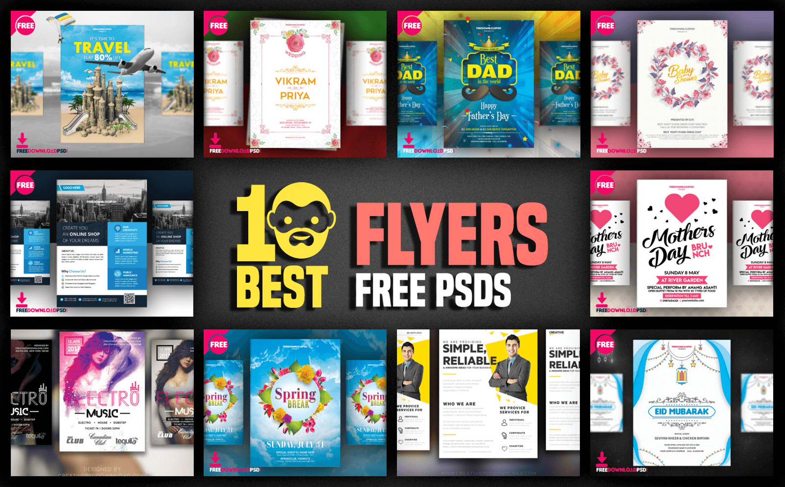 20 Best Flyers Free PSD  PsdDaddy.com Within Design Flyers Templates Online Free