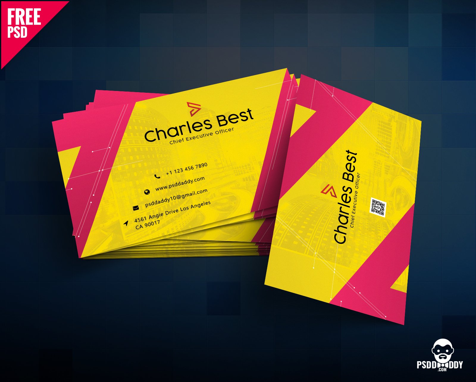 Download Download Creative Business Card Free Psd Psddaddy Com Yellowimages Mockups