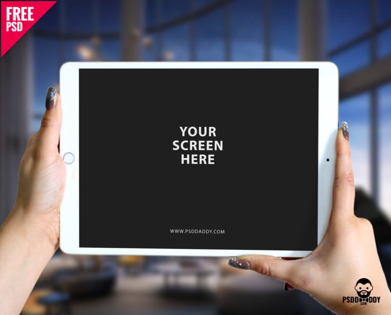 Download Download Ipad Pro In Hand Mockup Psd Psddaddy Com Yellowimages Mockups