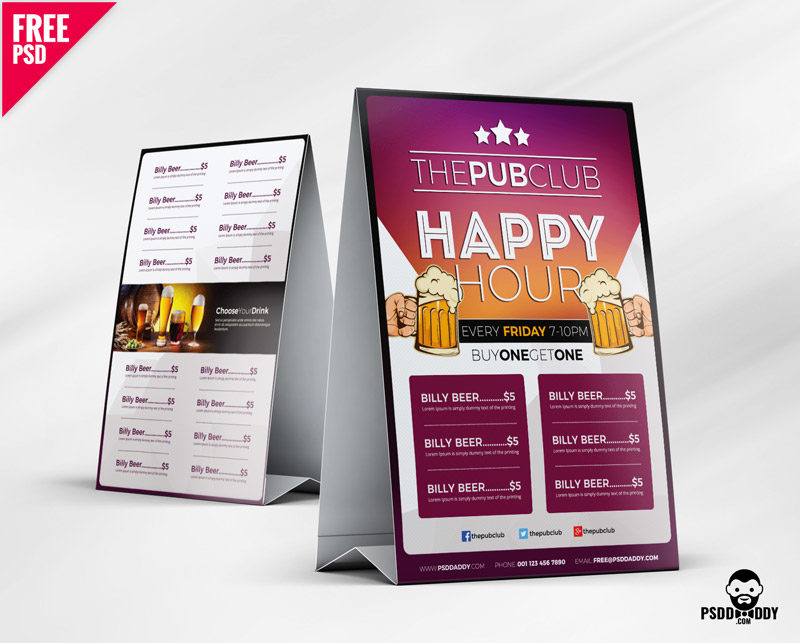 Download Download Beer Cafe Tent Card Free Psd Psddaddy Com
