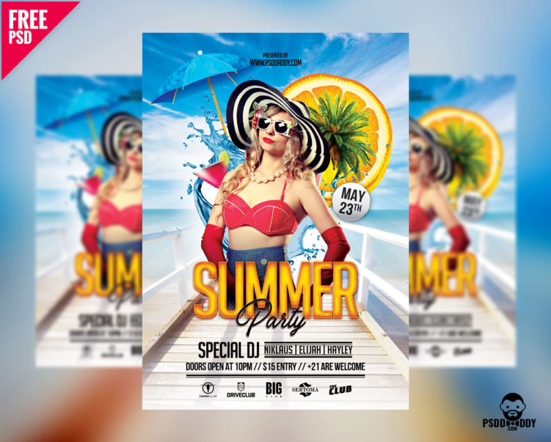Download Summer Party Flyer Free Psd Psddaddy Com