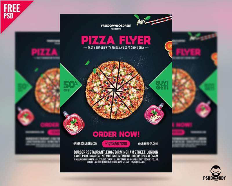 Download Pizza Flyer Free Template Psddaddy Com