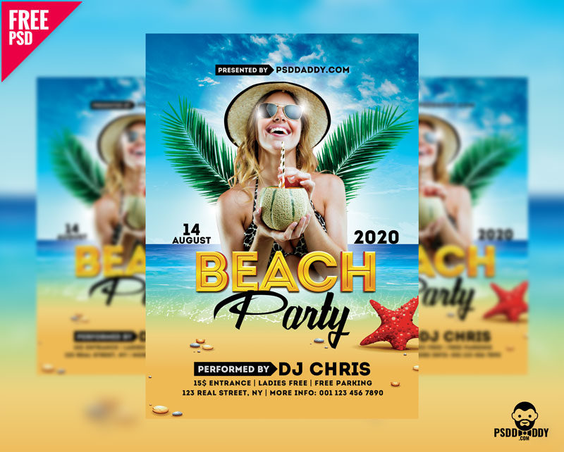 [Download] Beach Party Flyer Free PSD