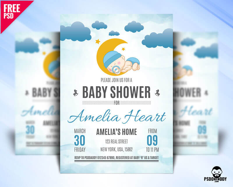 Office Baby Shower Invitation Template from psddaddy.com