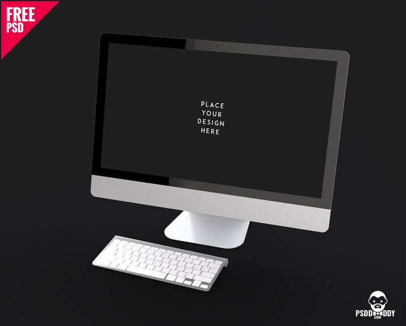 Download Desktop with Keyboard Mockup | PsdDaddy.com