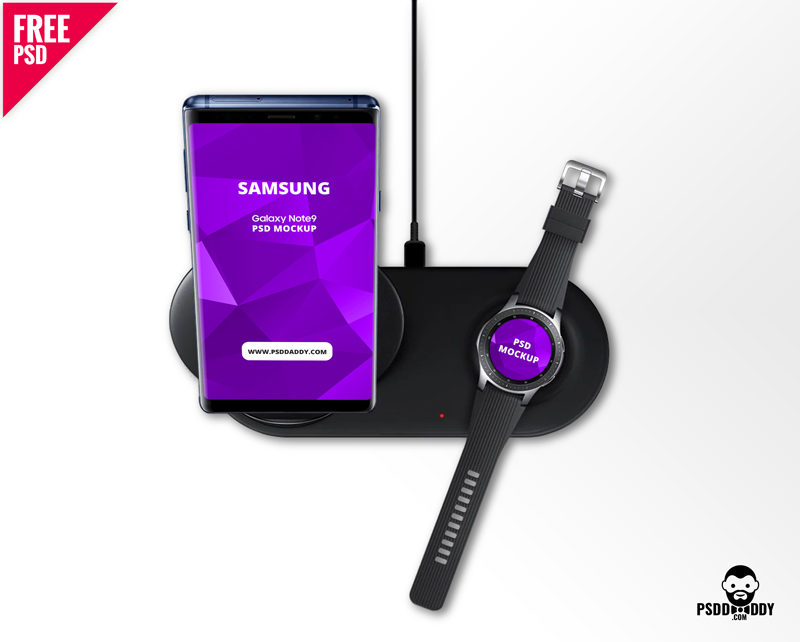 Download Galaxy Note 9 With Smartwatch Mockup | PsdDaddy.com