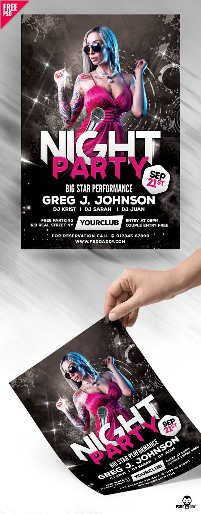 Download Download Night Party Flyer Design Free Psd Psddaddy Com PSD Mockup Templates