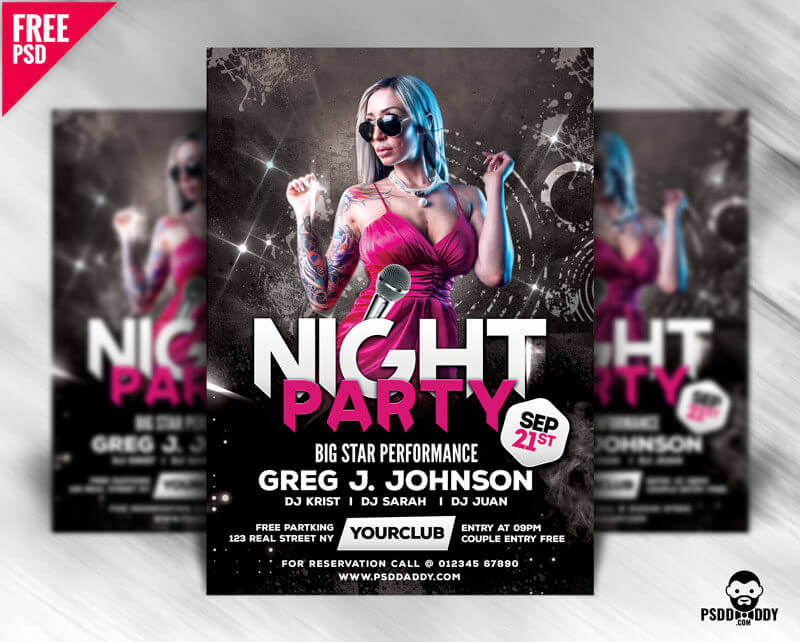 Download Night Party Flyer Design Free Psd Psddaddy Com